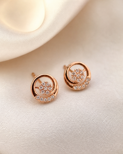 Buy 1 Get 1 Free -American Diamond  Rose Gold  Delicate Fancy Earrings