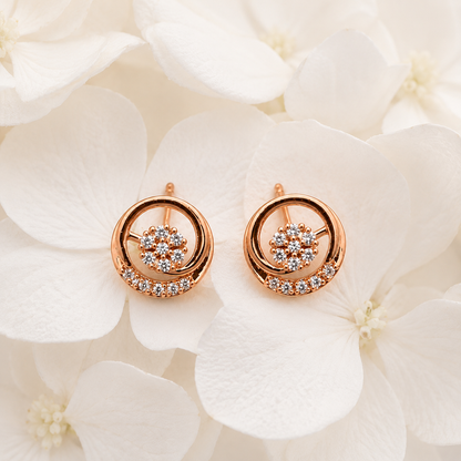 American Diamond  Rose Gold  Delicate Fancy Earrings