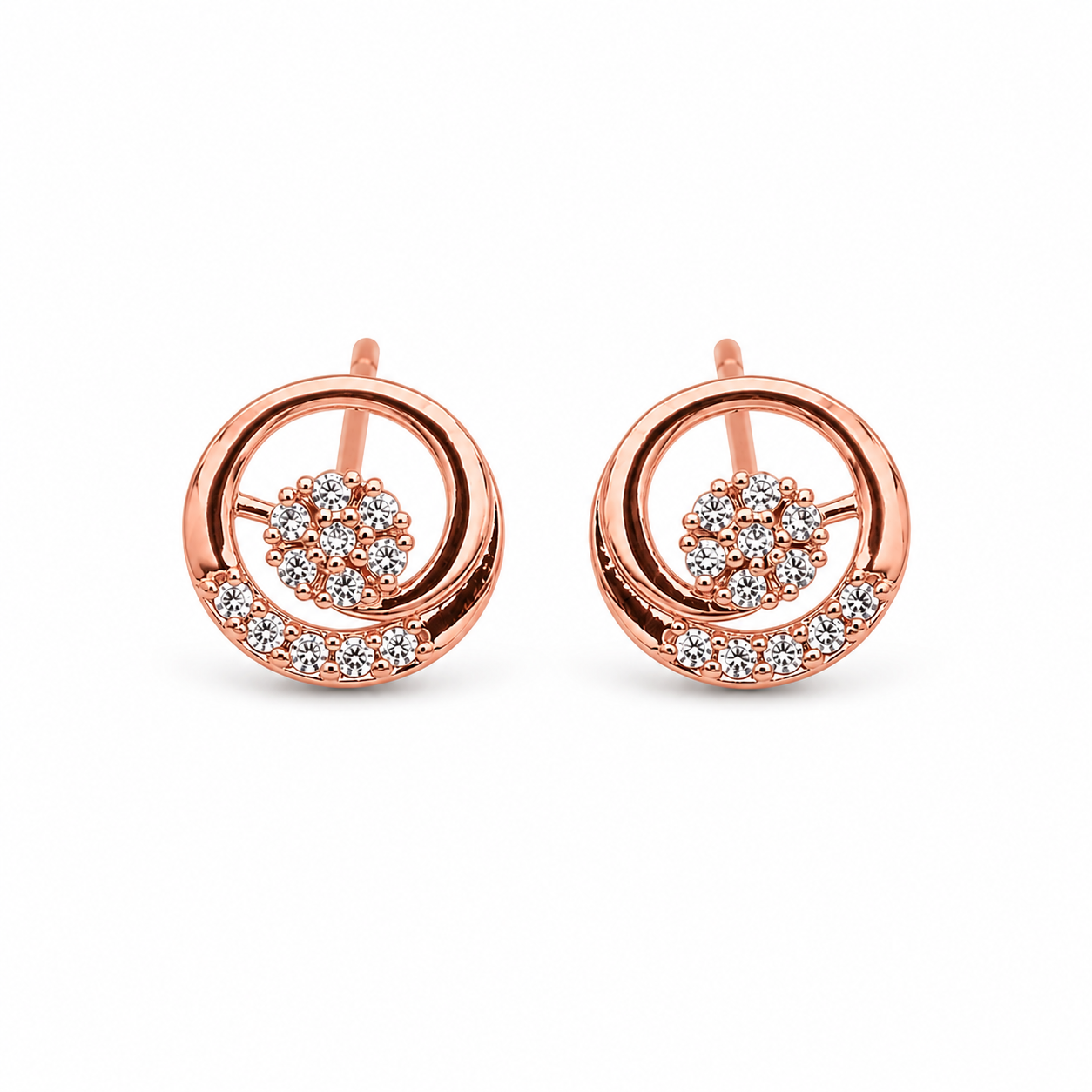 American Diamond  Rose Gold  Delicate Fancy Earrings