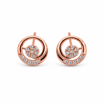 American Diamond  Rose Gold  Delicate Fancy Earrings