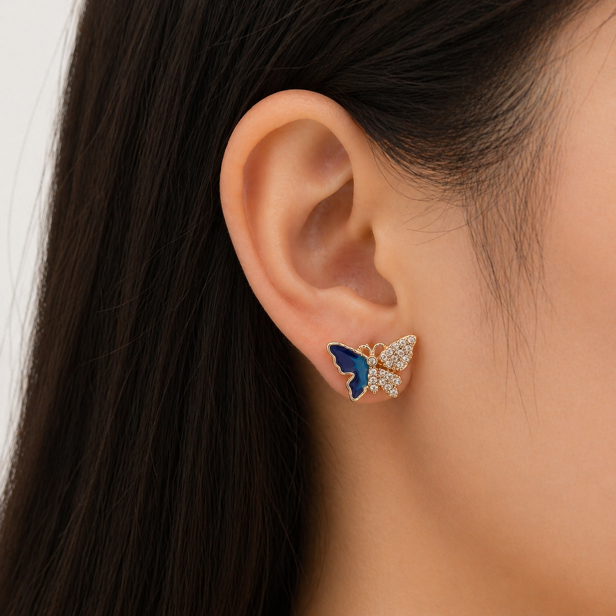 American Diamond Rose Gold Butterfly Fancy Earrings