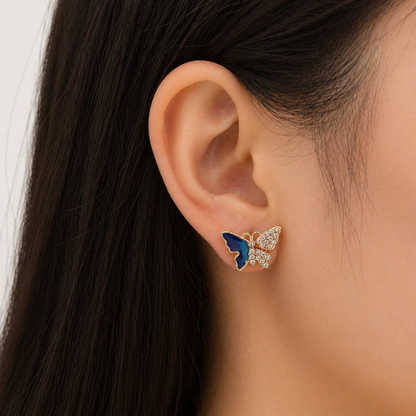 American Diamond Rose Gold Butterfly Fancy Earrings