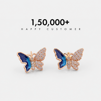 American Diamond Rose Gold Butterfly Fancy Earrings