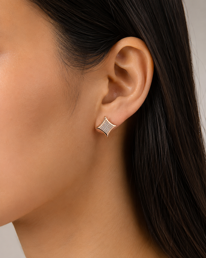 American Diamond rose gold Square Shape Fancy Earrings