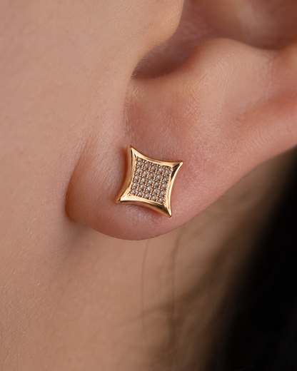 American Diamond rose gold Square Shape Fancy Earrings