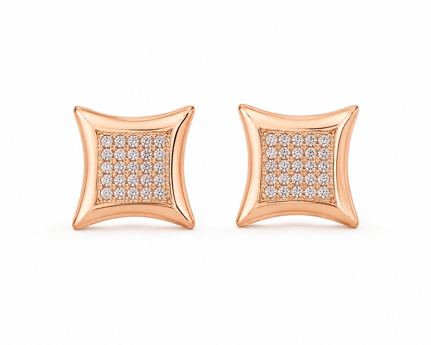 American Diamond rose gold Square Shape Fancy Earrings