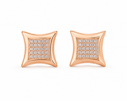 American Diamond rose gold Square Shape Fancy Earrings