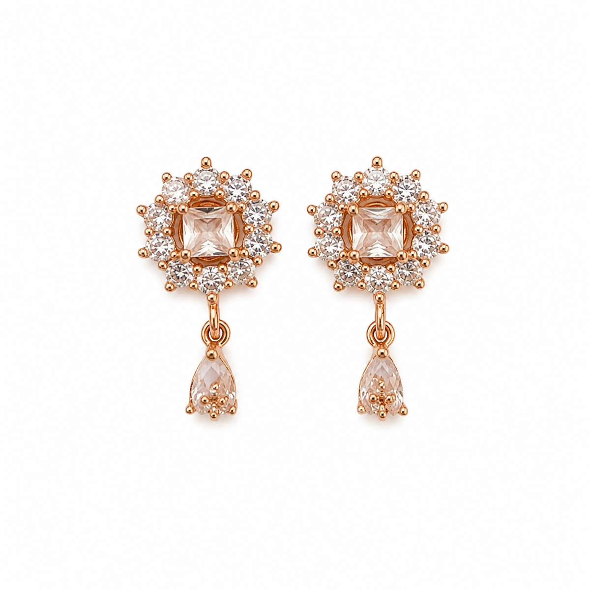 American Diamond rose gold hangings Earrings