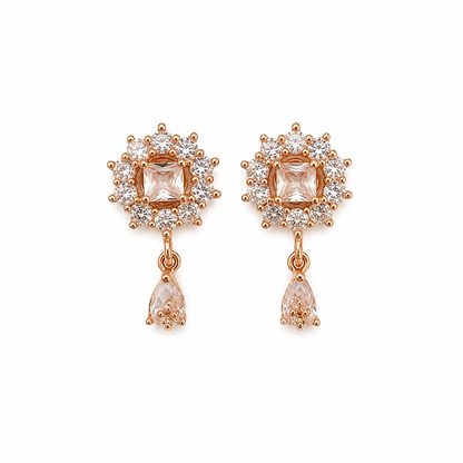 American Diamond rose gold hangings Earrings
