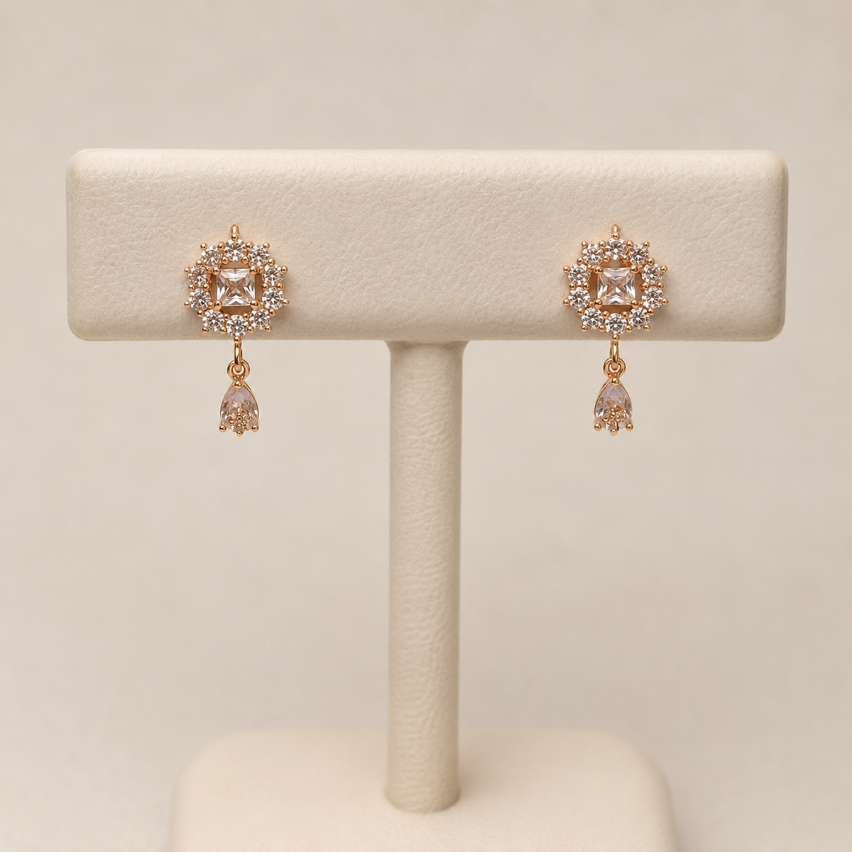 American Diamond rose gold hangings Earrings
