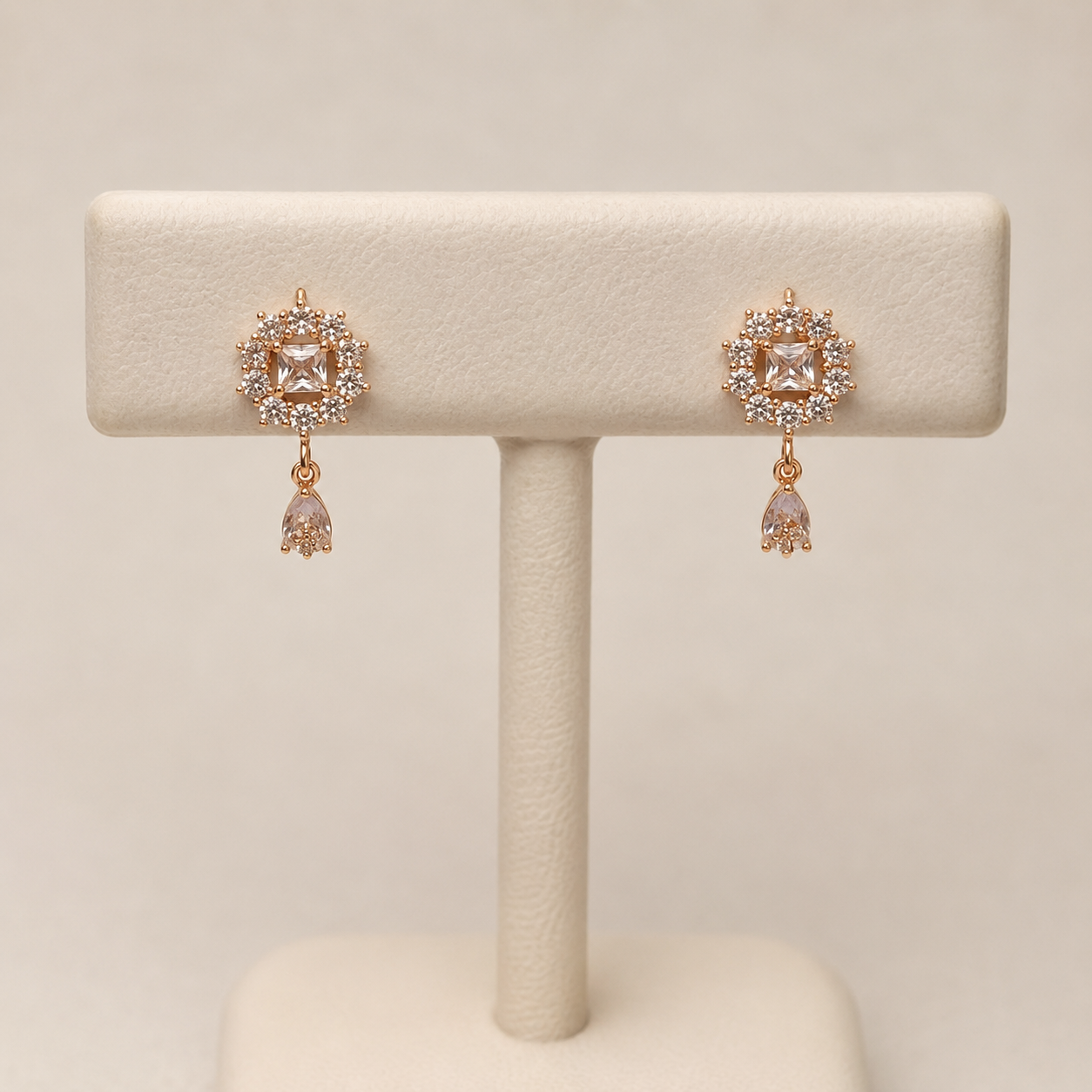 American Diamond rose gold hangings Earrings
