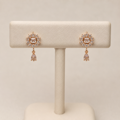 American Diamond rose gold hangings Earrings
