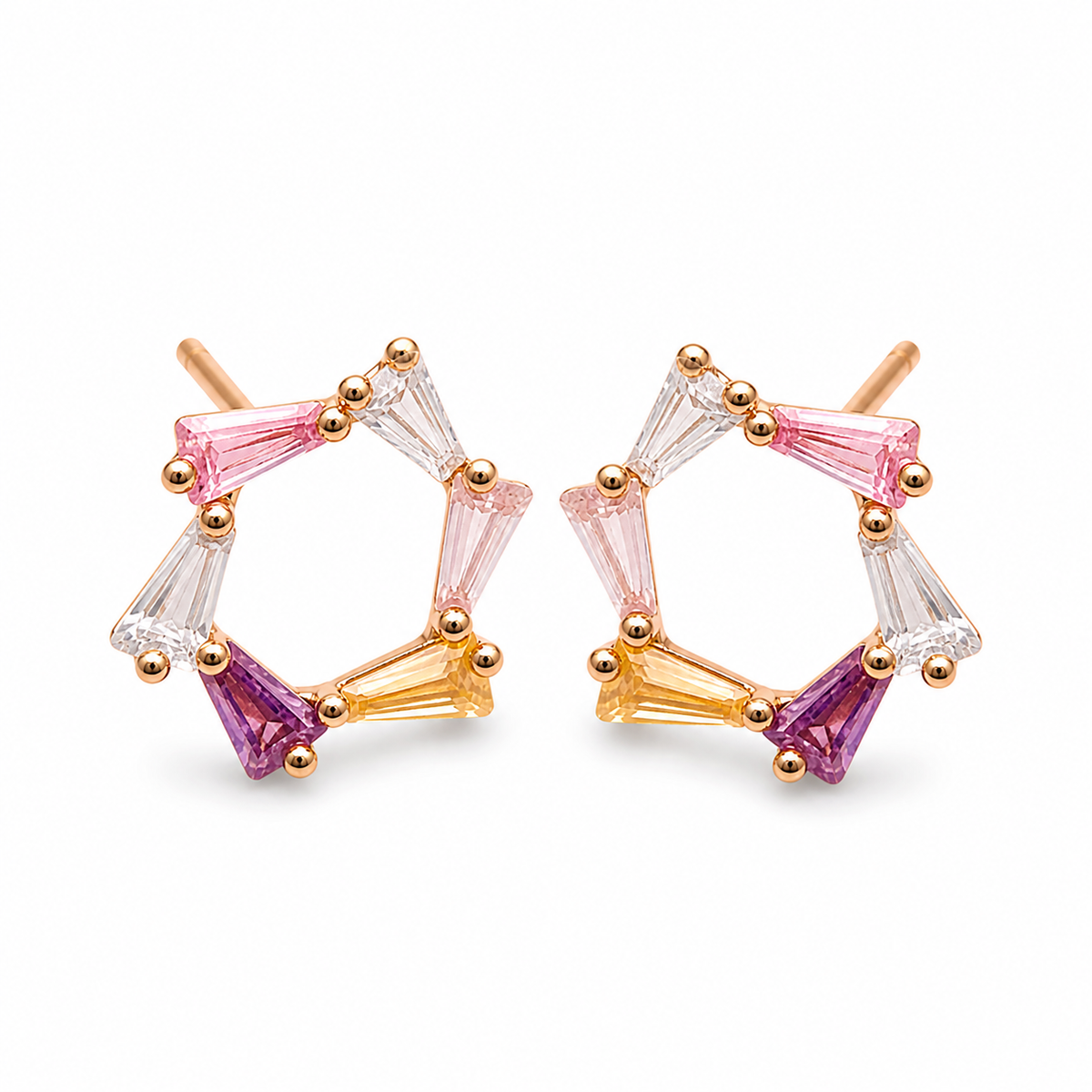 American Diamond  Rose Gold  Delicate Fancy Earrings