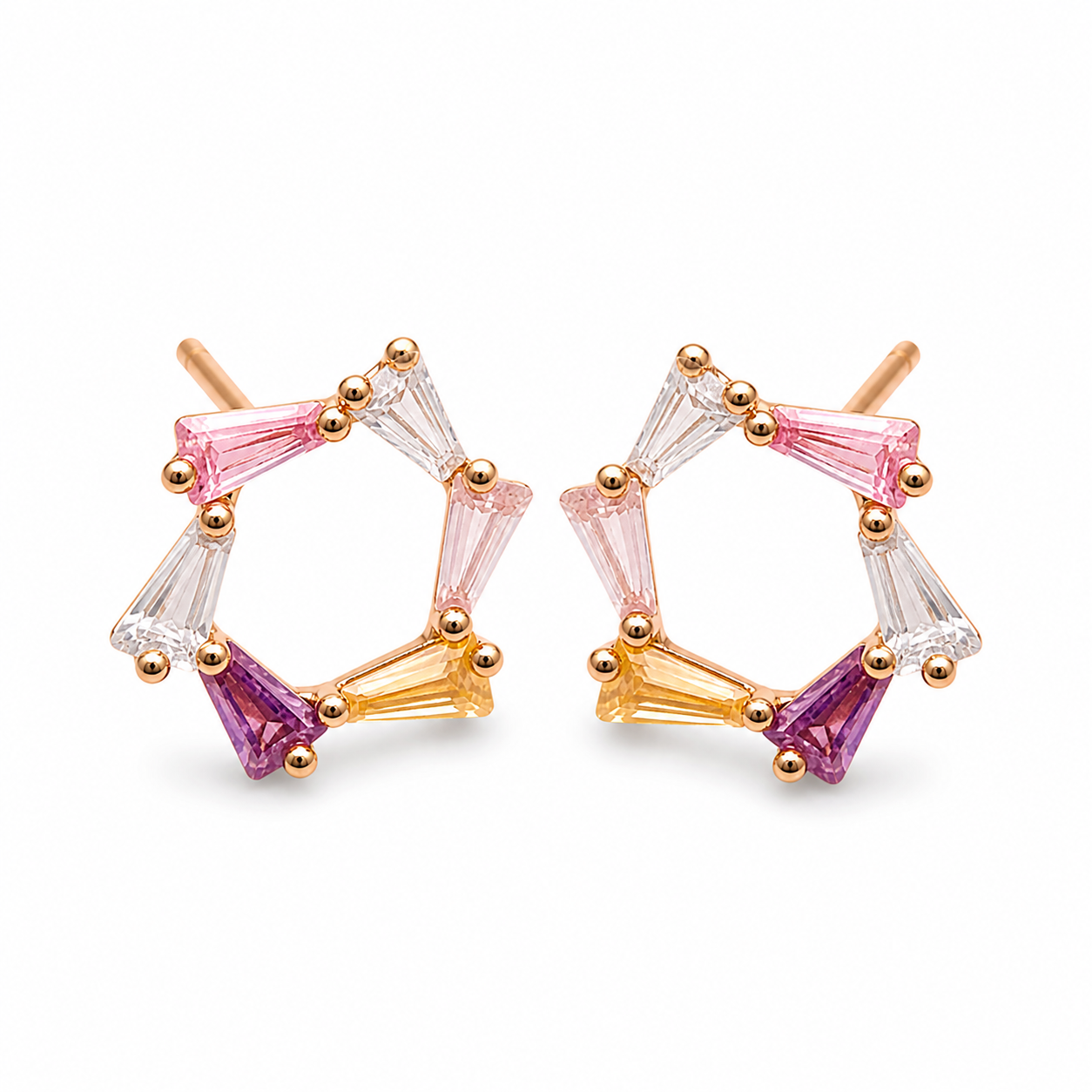 American Diamond  Rose Gold  Delicate Fancy Earrings