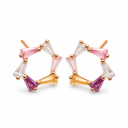American Diamond  Rose Gold  Delicate Fancy Earrings