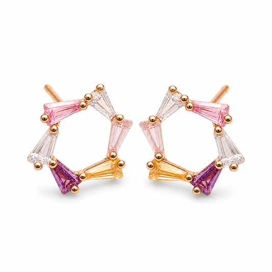 Buy 1 Get 1 Free -American Diamond  Rose Gold  Delicate Fancy Earrings