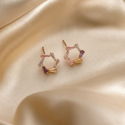 American Diamond  Rose Gold  Delicate Fancy Earrings