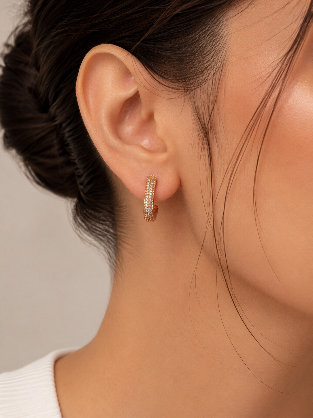 American Diamond Rose Gold Delicate Fancy Earrings