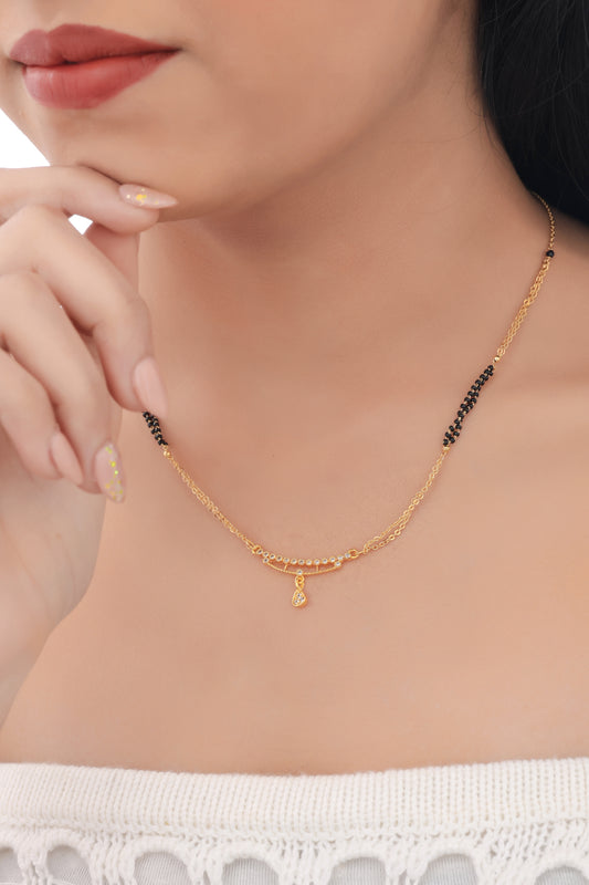 BUY 1 GET 1 FREE - American Diamond High Gold Plated Delicate Fancy Mangalsutra