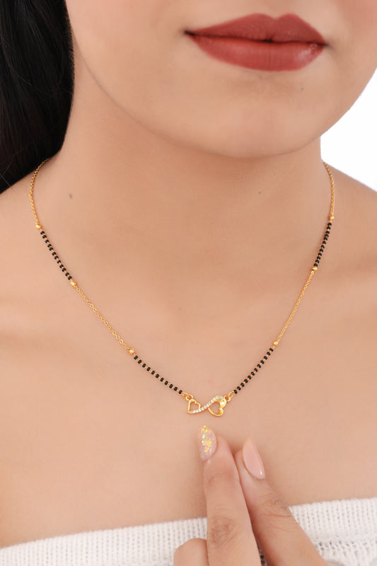 BUY 1 GET 1 FREE - American Diamond  Gold Plated Fancy Mangalsutra
