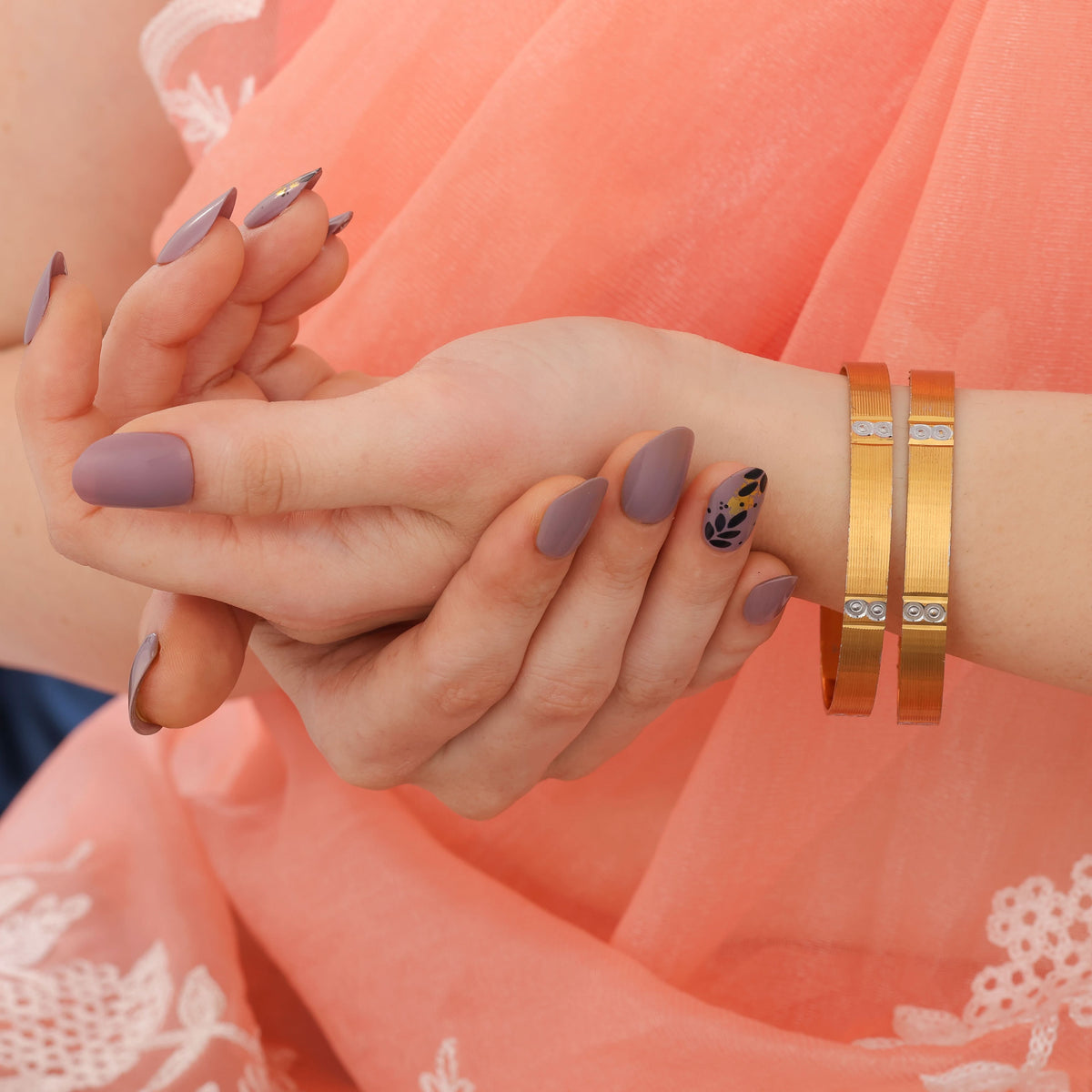 Buy 1 Get 1 Free- Prisha Bangles (Set of 2) - Bangles - Belleza Jewels