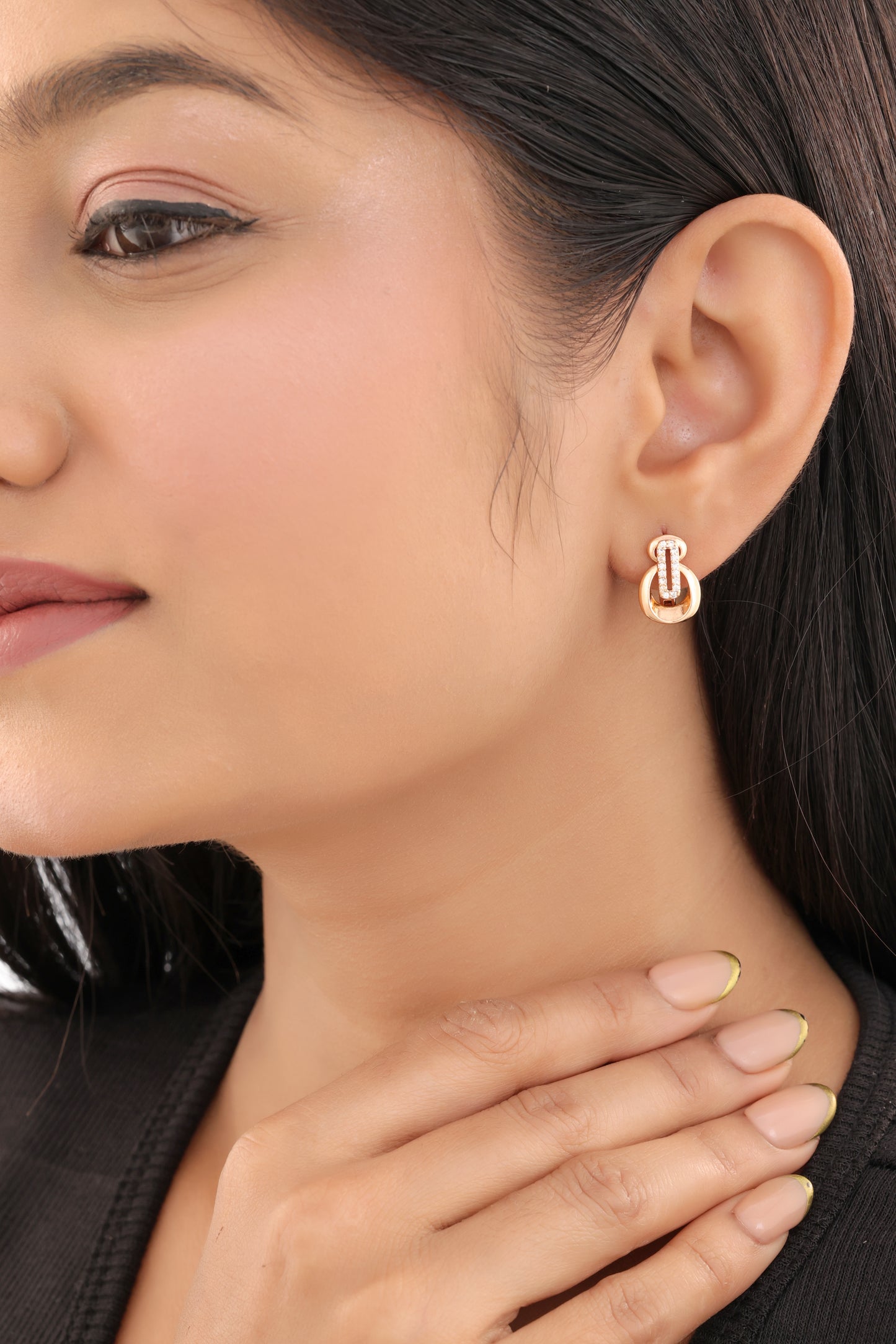 Buy 1 Get 1 Free - American Diamond Rose Gold Fancy Delicate Bali - BALI - Belleza Jewels