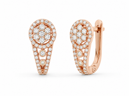American Diamond Rose Gold Hoop Earrings Bali | Classic Party & Daily Wear