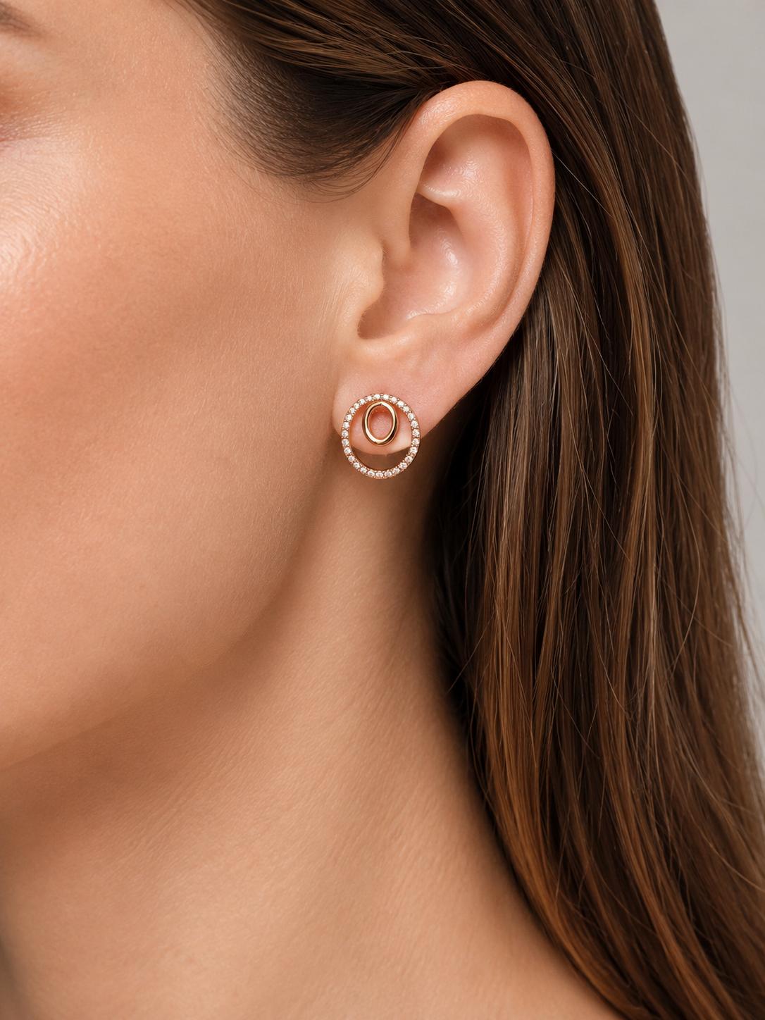 American Diamond Rose Gold Oval Shape Delicate Fancy Bali