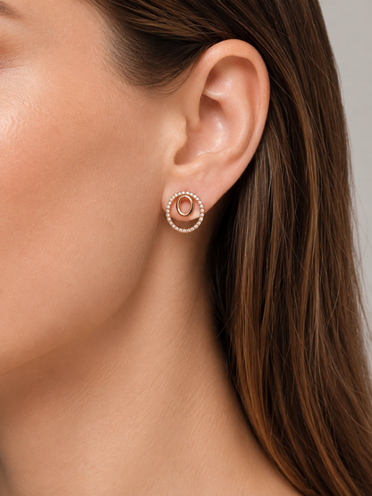 American Diamond Rose Gold Oval Shape Delicate Fancy Bali