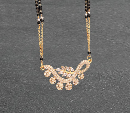 BUY 1 GET 1 FREE - American Diamond Golden Fancy delicate Mangalsutra - Mangalsutra - Belleza Jewels