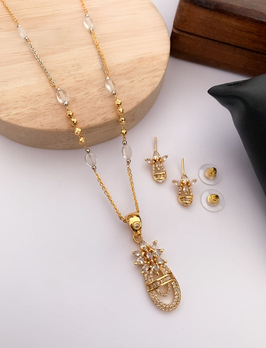 Regal Radiance: The American Diamond Royal Pendant Set by Belezza Jewels Belleza Jewels