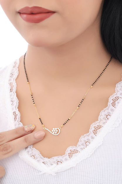 Buy 1 Get 1 Free  - American Diamond High Gold Plated  Delicate Fancy Mangalsutra