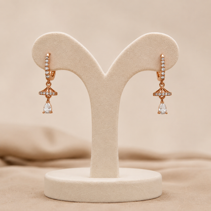 American Diamond Rose Gold Hanging Fancy Delicate Bali