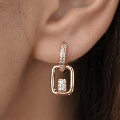 American Diamond Rose Gold Plated Delicate Bali