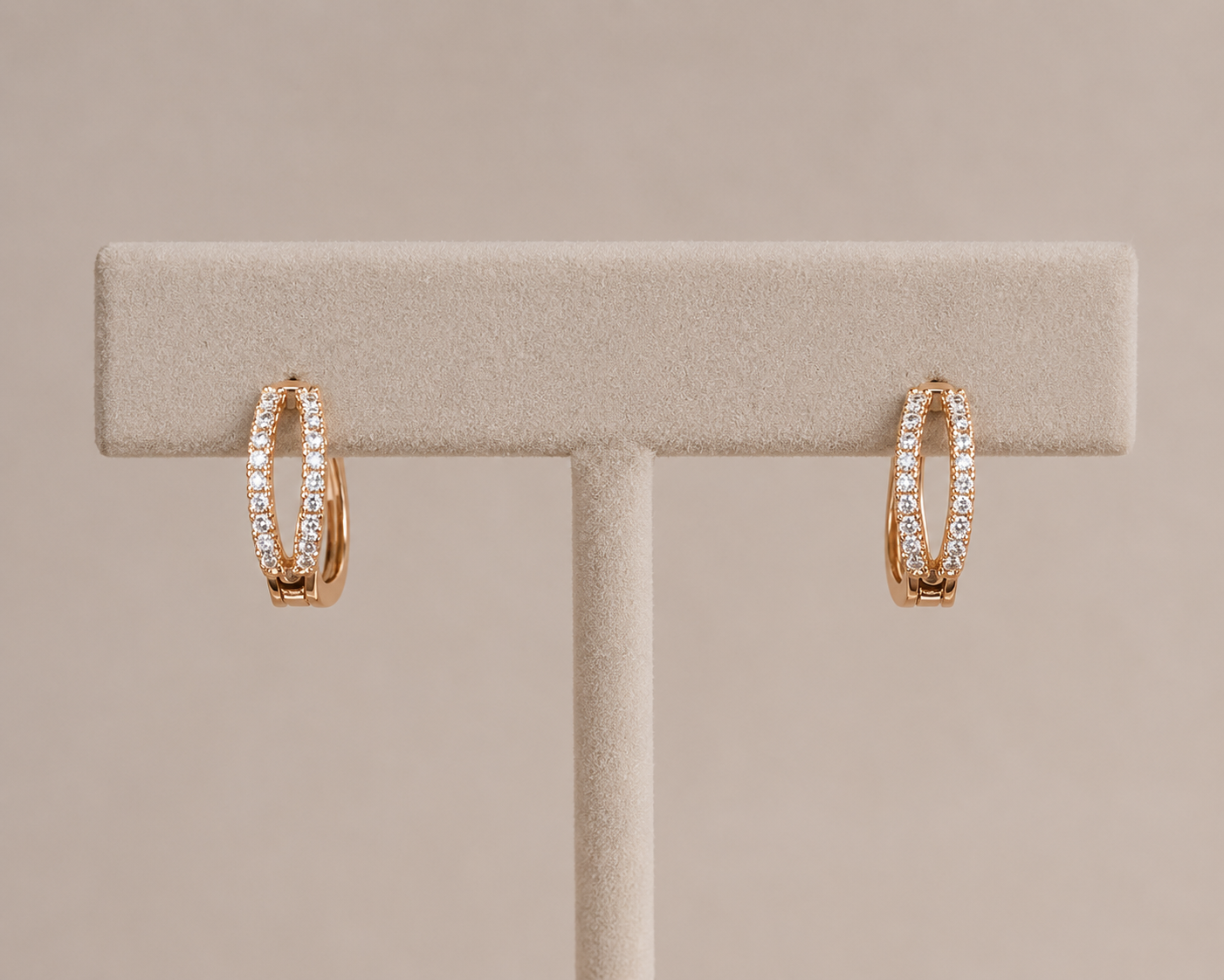 American Diamond Rose Gold Delicate Bali Earrings