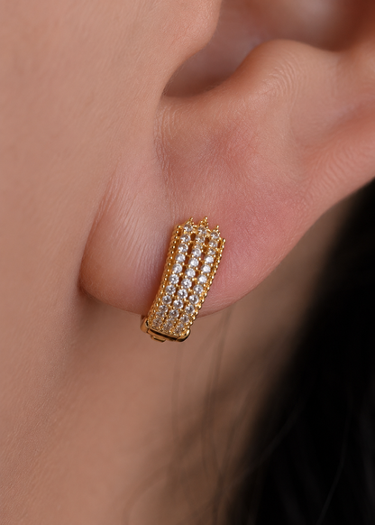 Buy 1 Get 1 Free -American Diamond Rose Gold Fancy Delicate Bali