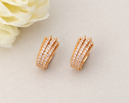 Buy 1 Get 1 Free -American Diamond Rose Gold Fancy Delicate Bali