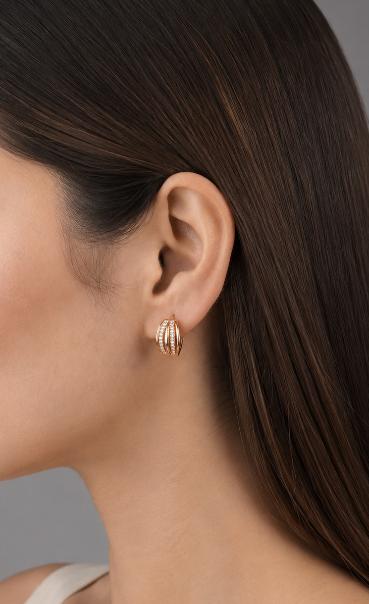 Fancy High Rose Gold Plated Delicate Bali