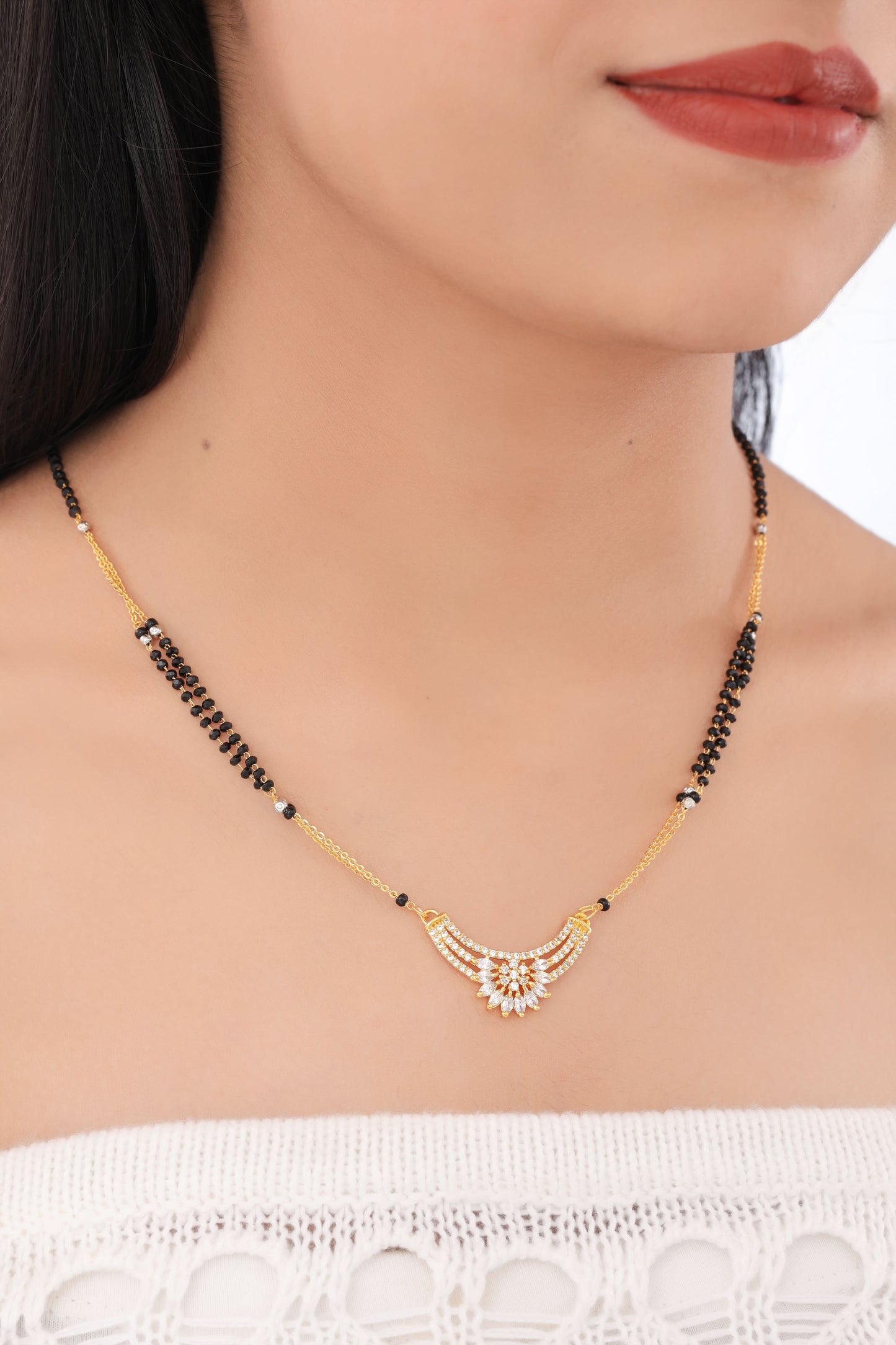 BUY 1 GET 1 Free-  American Diamond High Gold Exclusive Delicate Mangalsutra