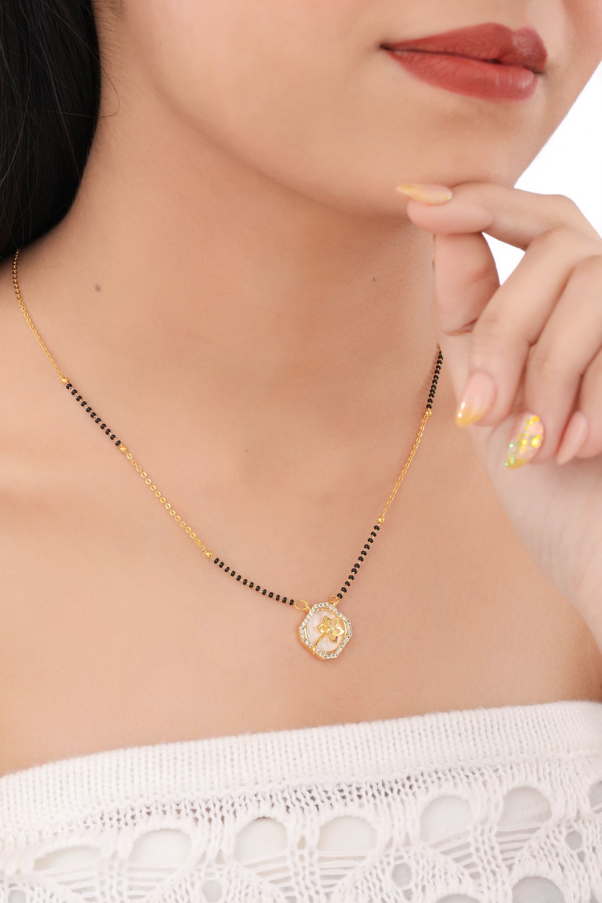 Buy 1 Get 1 Free  - American Diamond Gold Fancy Mangalsutra - Mangalsutra - Belleza Jewels