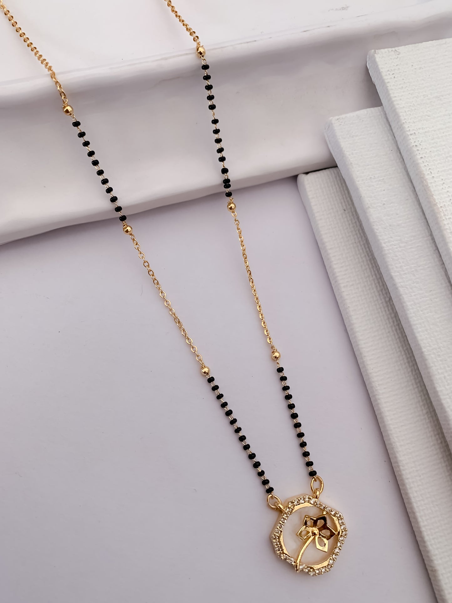 Buy 1 Get 1 Free  - American Diamond Gold Fancy Mangalsutra - Mangalsutra - Belleza Jewels