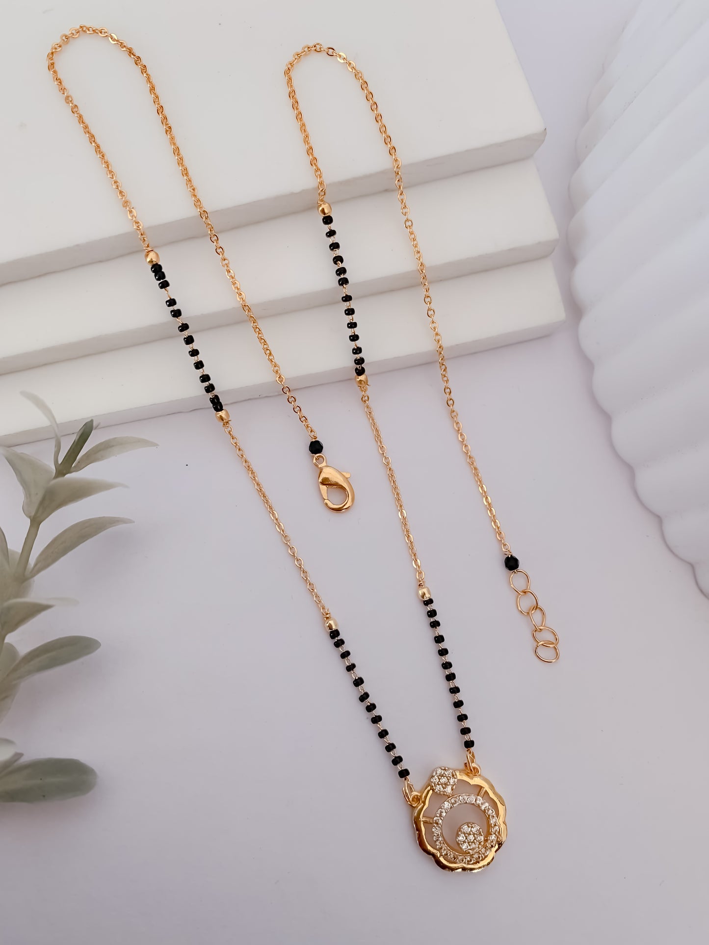 Buy 1 Get 1 Free  -Elegant Floral Sparkle Mangalsutra - Mangalsutra - Belleza Jewels