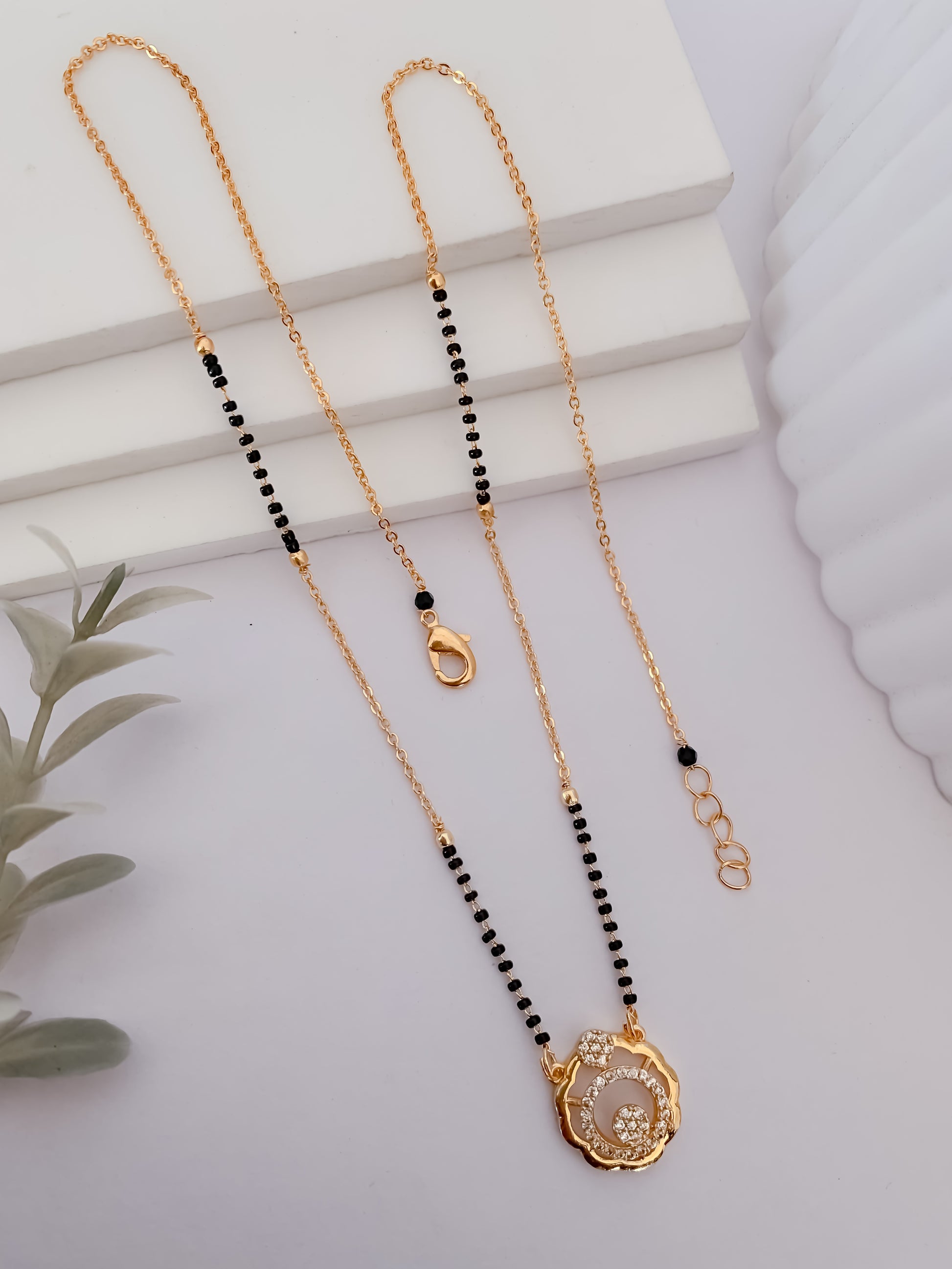 Buy 1 Get 1 Free  -Elegant Floral Sparkle Mangalsutra - Mangalsutra - Belleza Jewels