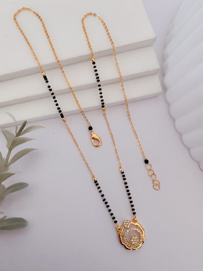 Buy 1 Get 1 Free  -Elegant Floral Sparkle Mangalsutra - Mangalsutra - Belleza Jewels