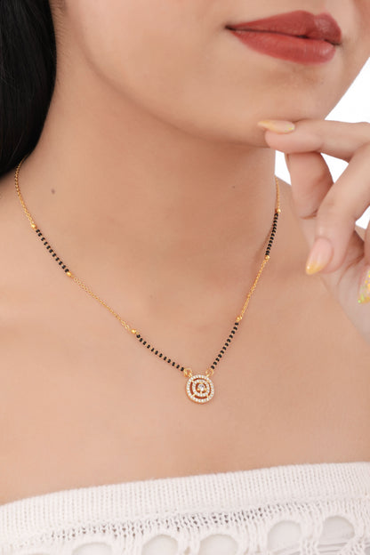 Buy 1 Get 1 Free  -Fancy American Diamond Gold Plated Mangalsutra