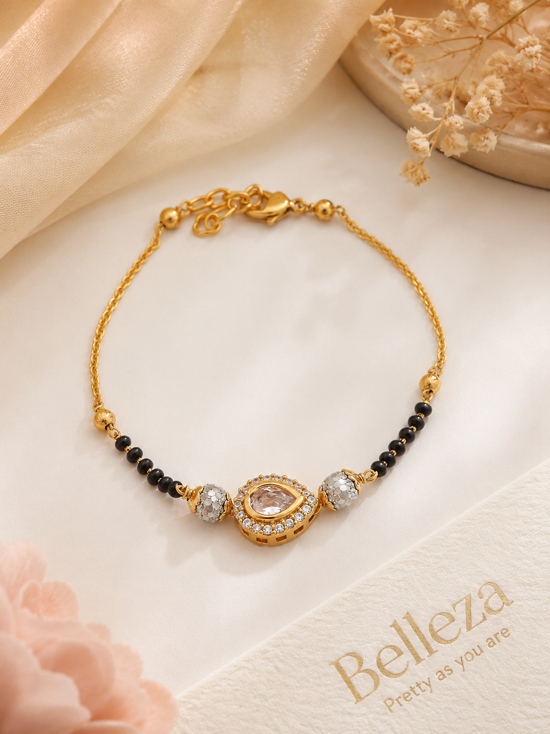 Royal Teardrop Mangalsutra Bracelet