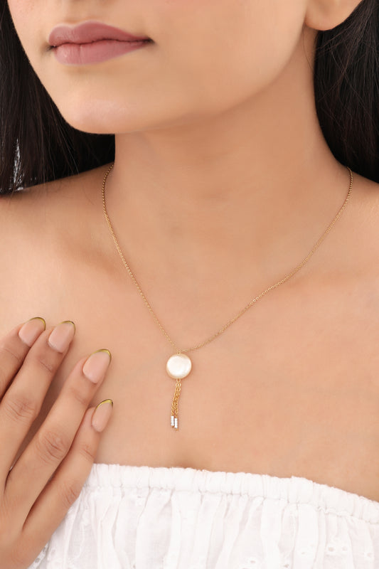 High Gold white Round Shape Beads Hanging Fancy Steel Chain