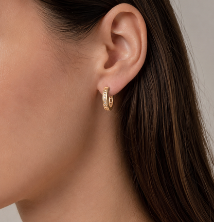American Diamond Nice Rose Gold Bali Earring