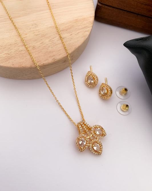 Regal Radiance: The American Diamond Royal Pendant Set by Belezza Jewels Belleza Jewels