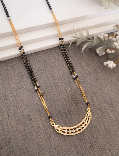 BUY 1 GET 1 FREE - American Diamond Fancy High Gold Delicate Mangalsutra - Mangalsutra - Belleza Jewels